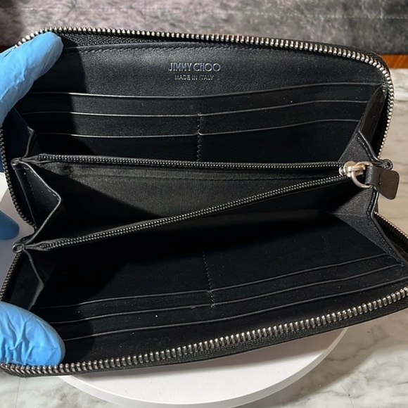 JIMMY CHOO LEATHER STAR STUD ZIPPY LONG WALLET - Picture 9 of 12